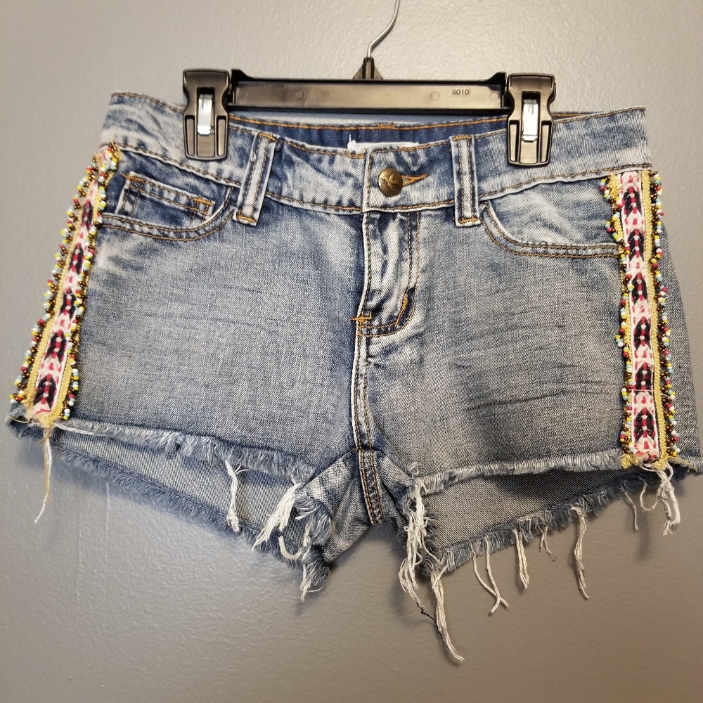 Others Follow denim beaded shorts